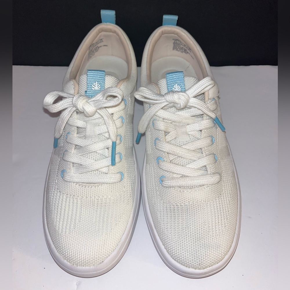 Nurture by Lamaze Women’s White Sneakers with Light Blue Accents